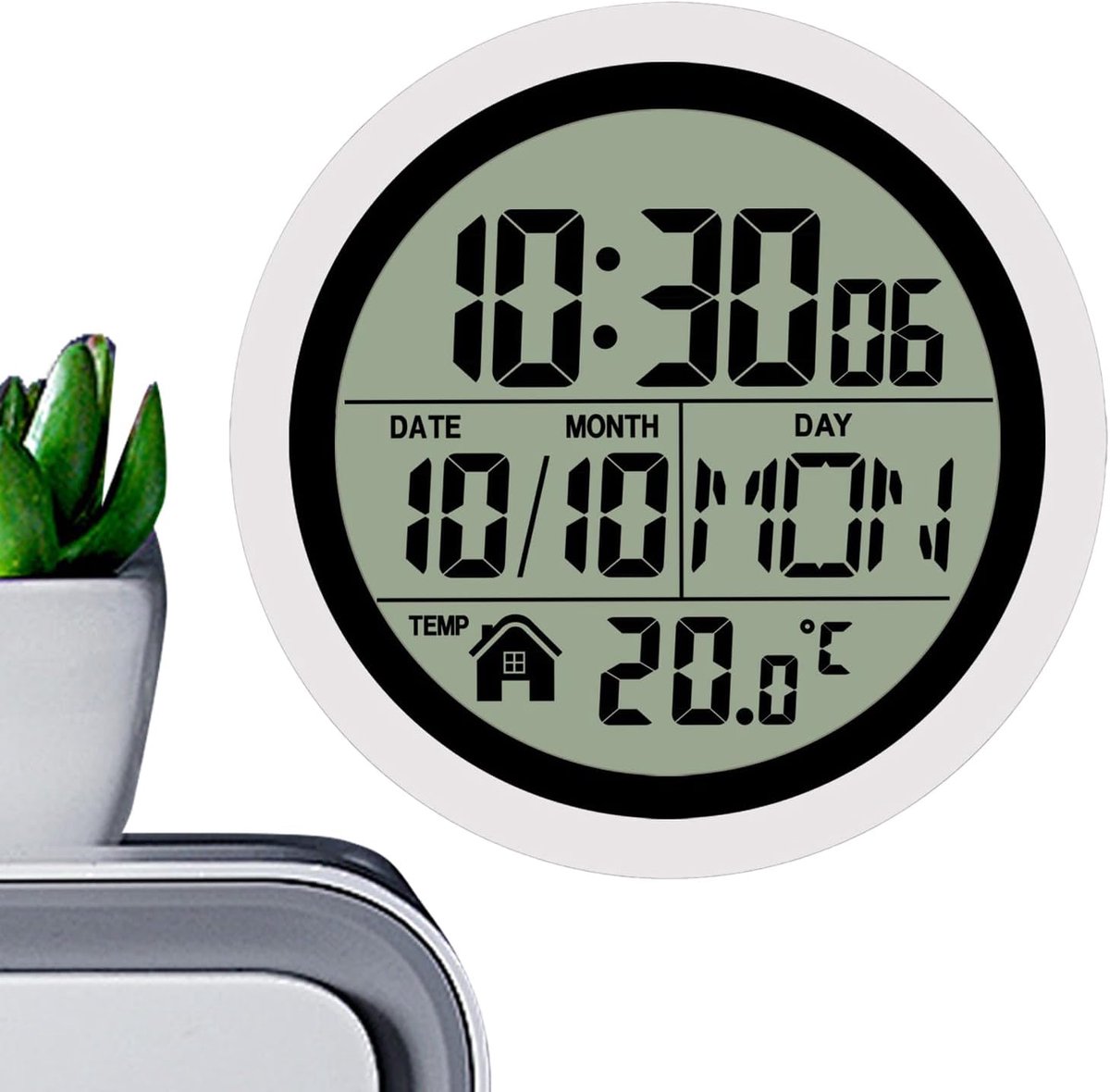 Badkamerklok - Doucheklok - Waterdicht Gebruik - Temperatuur Datum - 14.5 cm