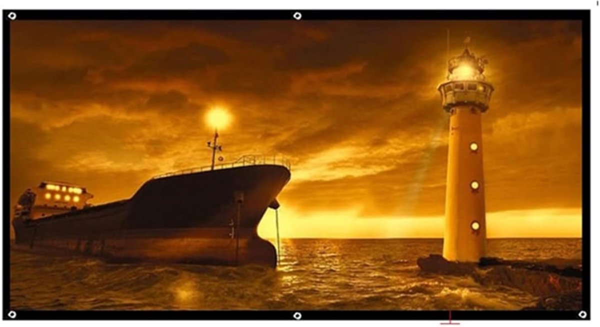 Projectiescherm - Draagbaar Scherm - Thuisbioscoop - Vouwbaar Polyester - 100 Inch 16:9