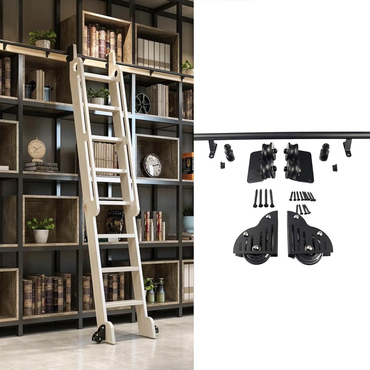 Schuifdeur Kit - Ladderrailsysteem - Hoge Toegang - IJzeren Ronde Buis - 100cm