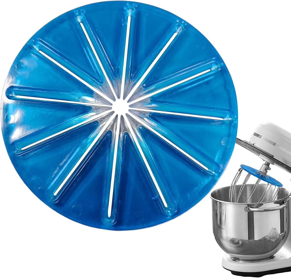 Mixer Accessoire Opzetstuk Keukenmachine Schoon Mengen Anti-Spat Bescherming 14.5 cm Breed Blauw