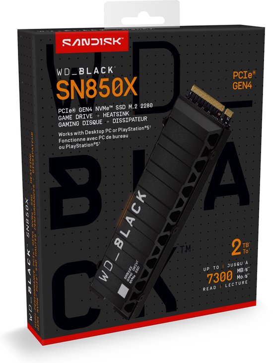 Western Digital Black SN850X - Interne SSD met Heatsink - 2TB