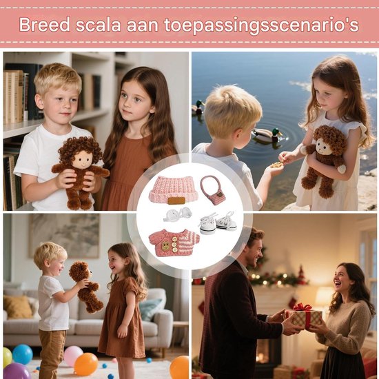 Poppenkleding Set - Speelgoed Mode - Kinderen Verkleed - Handgemaakt Breiwerk - 15-17cm Poppen - Stijl A — afbeelding 5