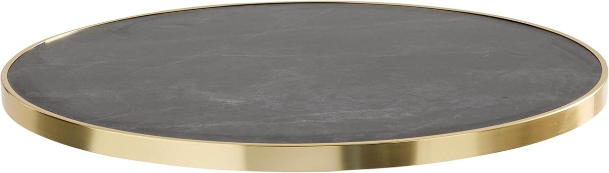 Tafelblad Rond - Eettafelblad - Horeca Keuken - Marmerlook Coating - 60 cm Diameter - Zwart Goud