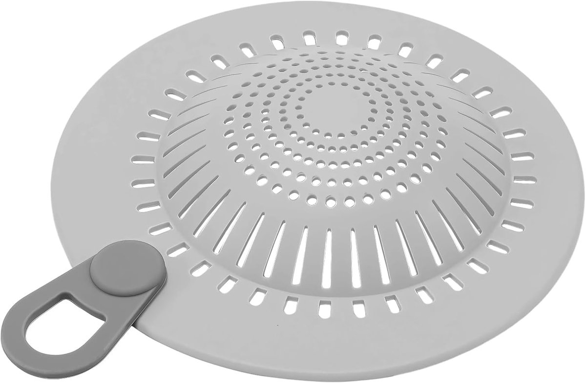 Siliconen Haarfilter - Afvoerstop Doucheputje - Voorkomt Verstoppingen - Verhoogde Geleiding - 148 cm - Grijs