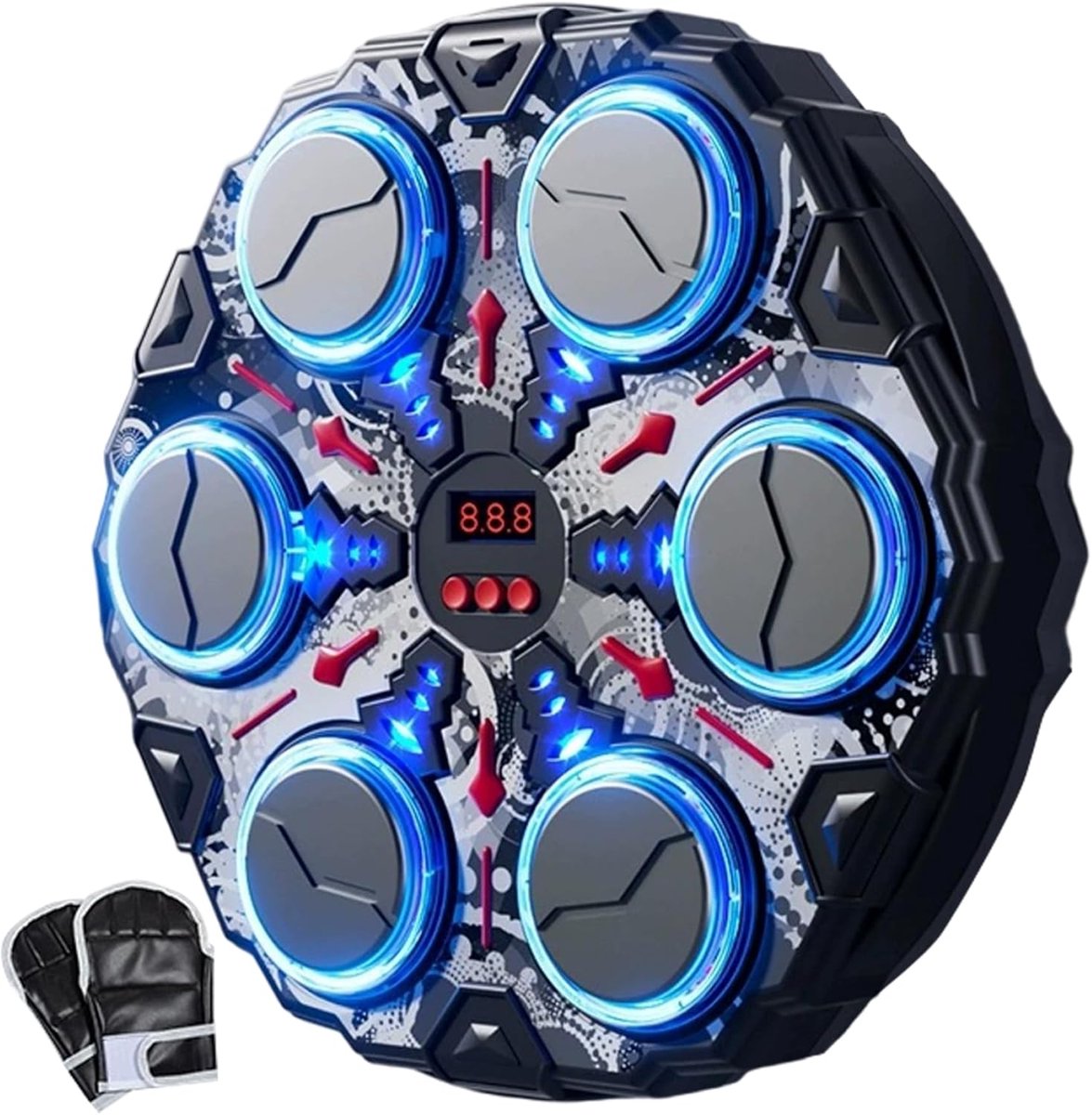Boksen Muziek Machine - Interactieve Trainer - Fitness Workout - 9 Slimme Modi - 31x31x4.5 cm - Zwart