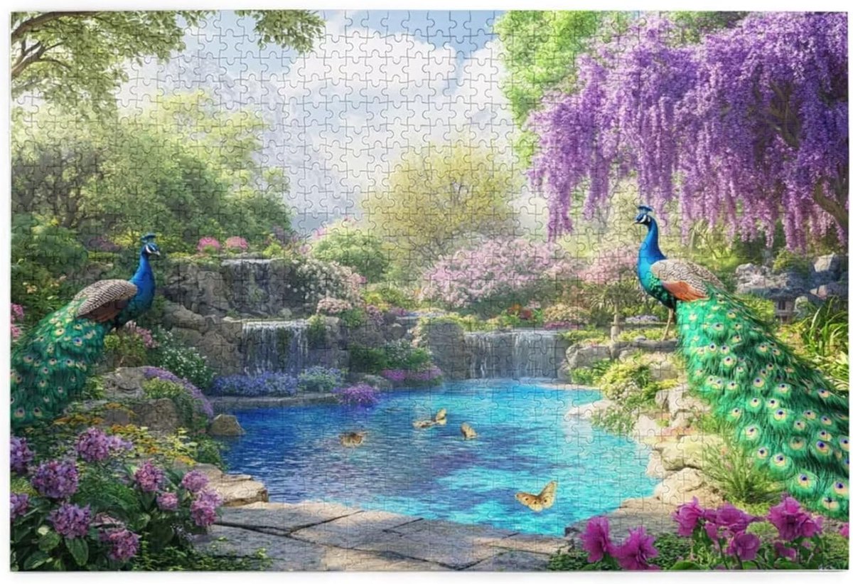 Puzzel 2000 stukjes - Legpuzzel Volwassenen - Ontspanning Thuis - Grote Afbeeldingen - 100x70 cm - Pauw