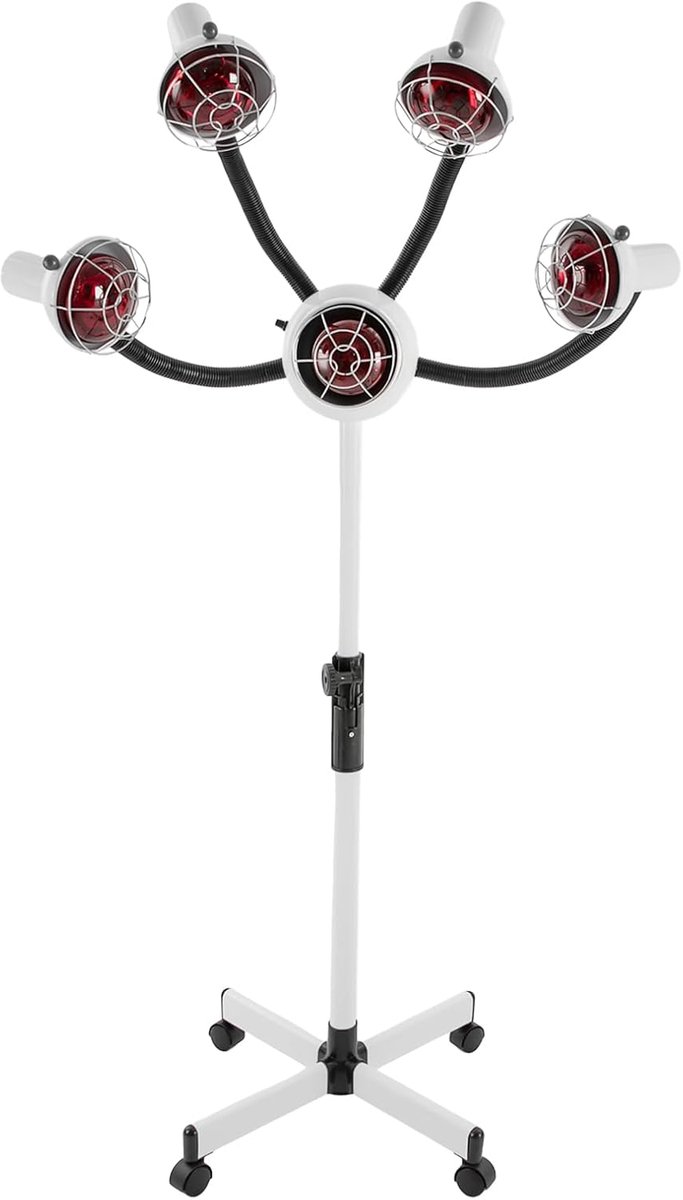 Haarverwarming Infrarood - Rood Licht Therapie - Professionele Styling - 5 Infraroodlampen - In Hoogte Verstelbaar - Wit