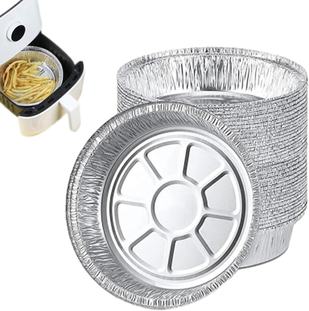 Airfryer Bakvorm - Aluminium Folie - Gemakkelijk Koken - Oliebestendig Ontwerp - Diverse Maten