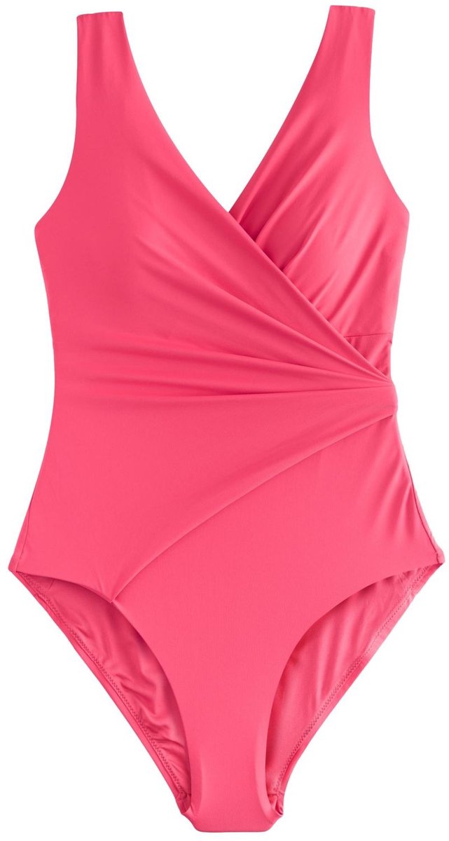 Next Dames - Hoogsluitend buikcorrigerend badpak met sleutelgat - Roze Pink