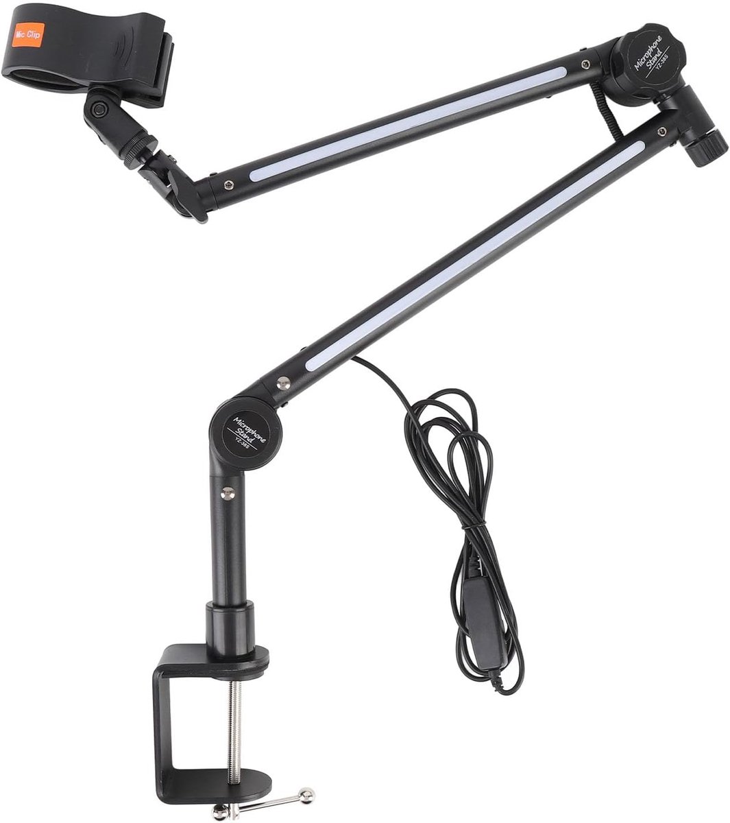 Bureaumicrofoonstandaard - Metalen Boomarm - Live Streaming - 22 Kleurmodi - Max 1kg