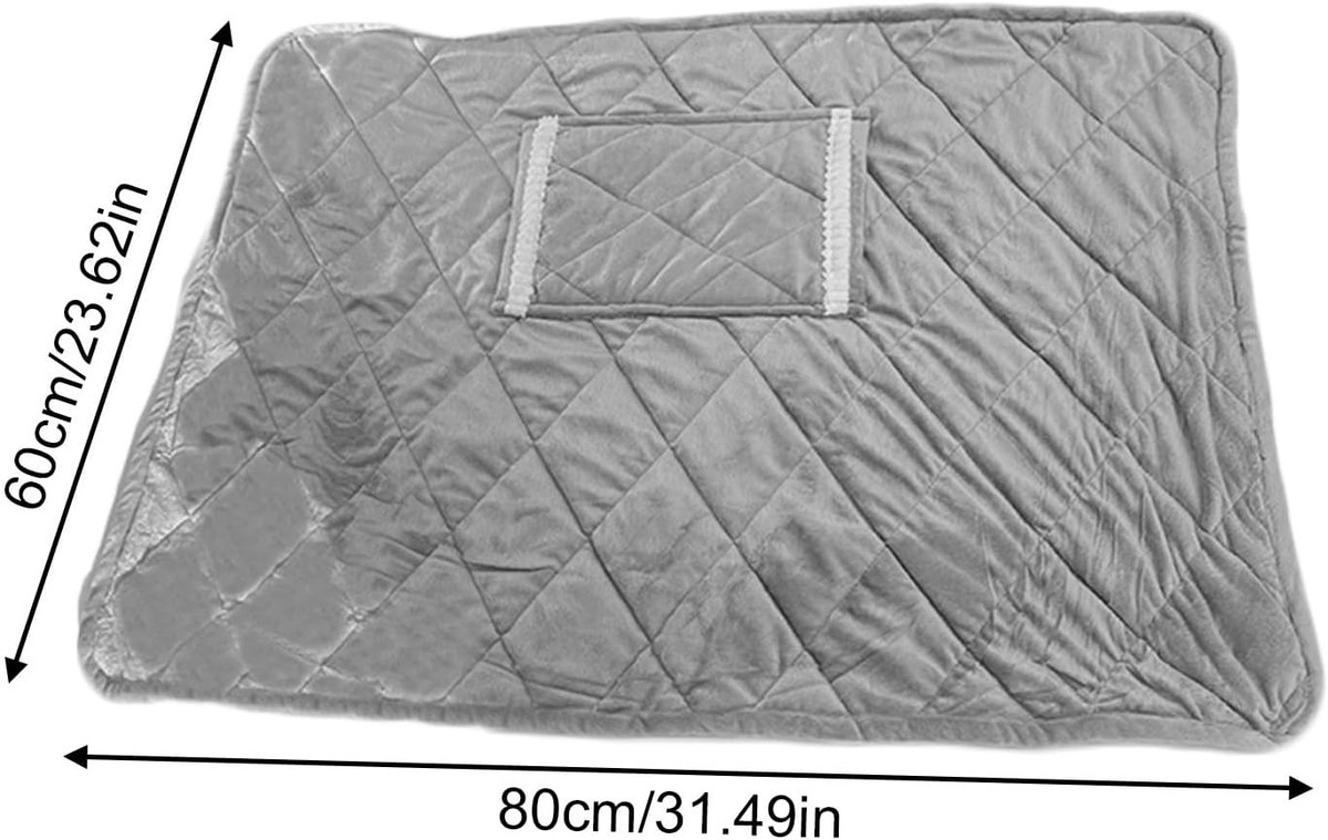 Elektrische Deken - Oplaadbare Deken - Warmte & Comfort - Draadloos Gebruik - 60x80cm - Zilvergrijs – foto 7