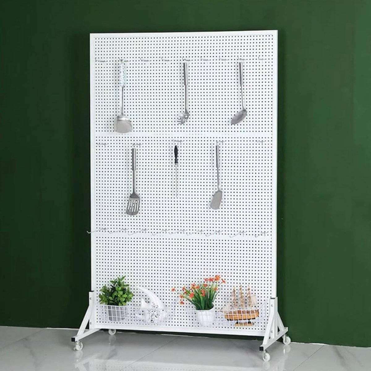 Pegboard Organizer - Opbergrek - Winkel Display - Veelzijdige Toren - 19.7x15.7x47.2in - Wit