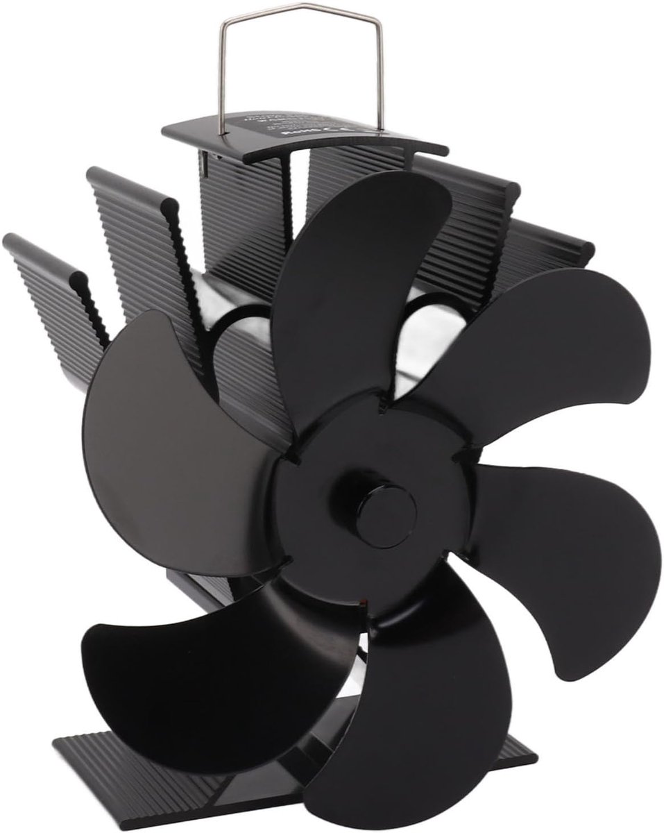 Warmte Kachelventilator - Haard Ventilator - Efficiënte Warmte - 6 Bladen - 18 x 10 cm