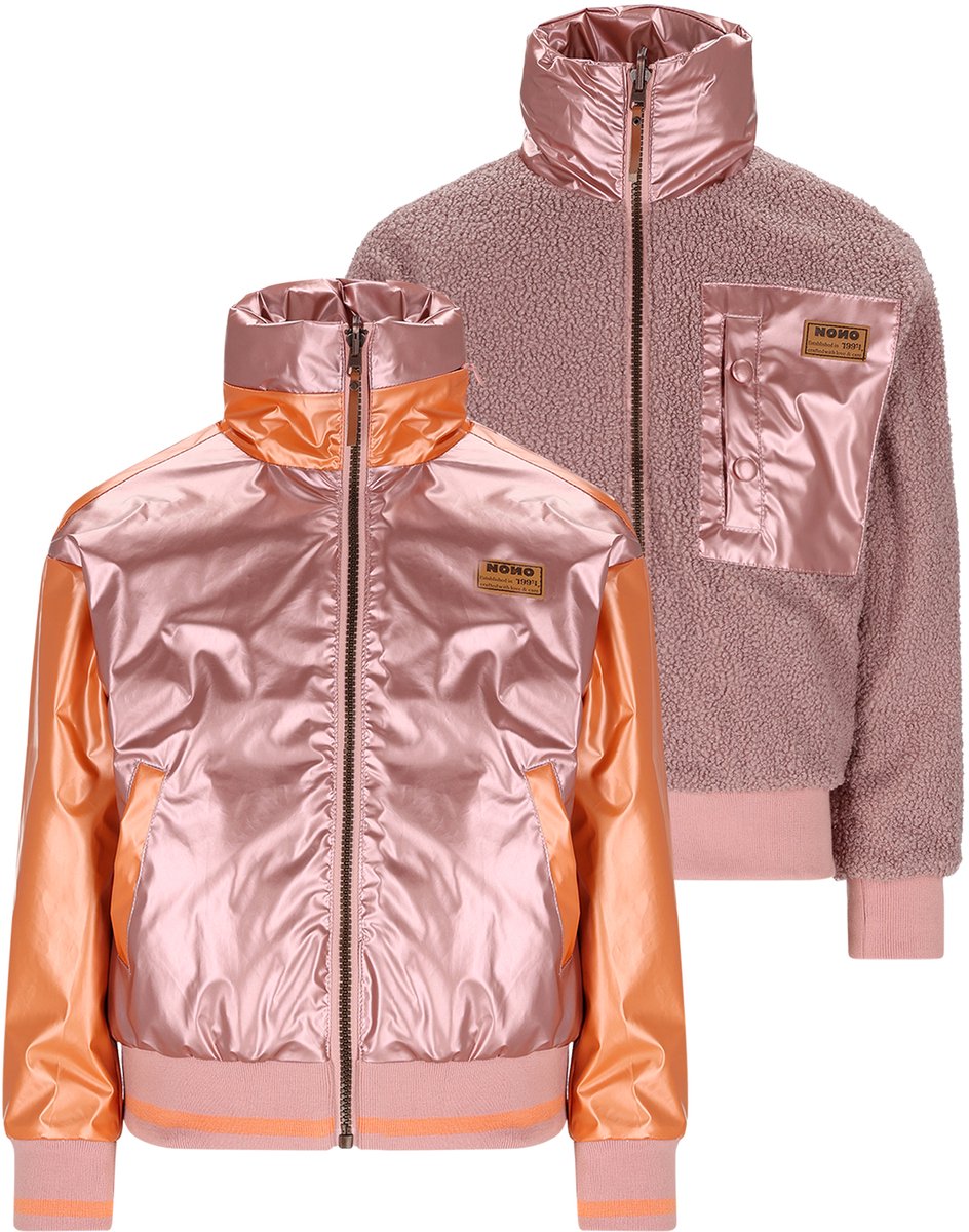 NONO N602-5201-548_116 Meisjes jas reversible roze - Maat 116