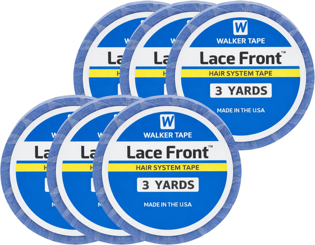Walker Tape Pruikentape - Lace Front - Hair System Tape - 3 yards - 6 stuks - 0.8 cm, 1 cm, 1.27 cm, 1.9 cm, 2.54 cm - Haarextensions