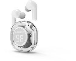 Gembird Transparante TWS In-Ear Koptelefoon – Draadloos Bluetooth Hoofdtelefoon – Wit – Oplaadcase Inclusief – Compact en Lichtgewicht