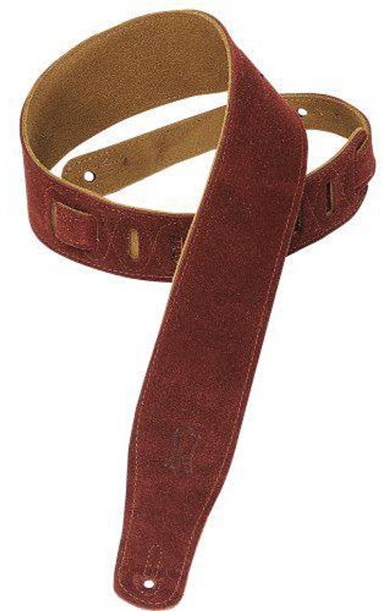 Levys Leathers MS26-BRG suède gitaarband, bordeaux