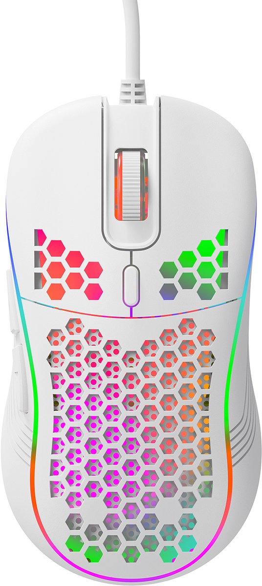 Zolveisa G40U RGB Gaming Muis – Bedraad – 7200 DPI – Lichtgewicht – PC & Laptop – Wit