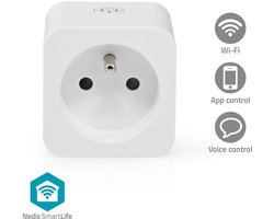 Nedis SmartLife Slimme Stekker - Wi-Fi - IP21 - Energiemeter - 3680 W - France / Type-E (CEE 7/6) - 0 - 55 °C - Android / IOS - Wit - 1 Stuks