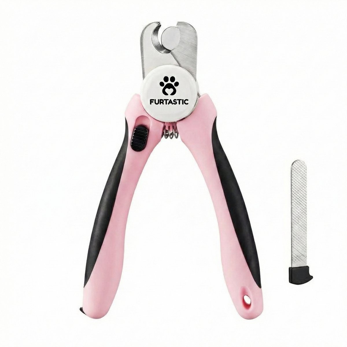 FURTASTIC® Nagelknipper Hond, Kat en Knaagdier - Nagelschaar met Nagelvijl en Veiligheidsstop - Nageltang hond - Roze