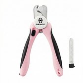 FURTASTIC® Pince à ongles professionnel - Pince à ongles pour chien - Pince à ongles Chats - Coupe-ongles pour chien - Pince à ongles Chiens - Pince à ongles chien - Coupe-ongles pour chien - Avec Limes à ongles - Avec arrêt de sécurité - Rose