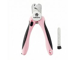 FURTASTIC® Nagelknipper Hond, Kat en Knaagdier - Nagelschaar met Nagelvijl en Veiligheidsstop - Nageltang hond - Roze