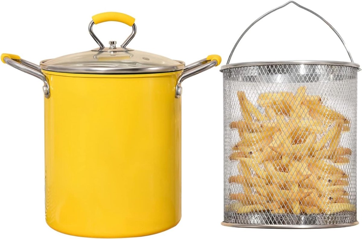 AMA® Frituurpan 3 Liter - Frituurpan - Friteuse - Geel - 17x17x18cm