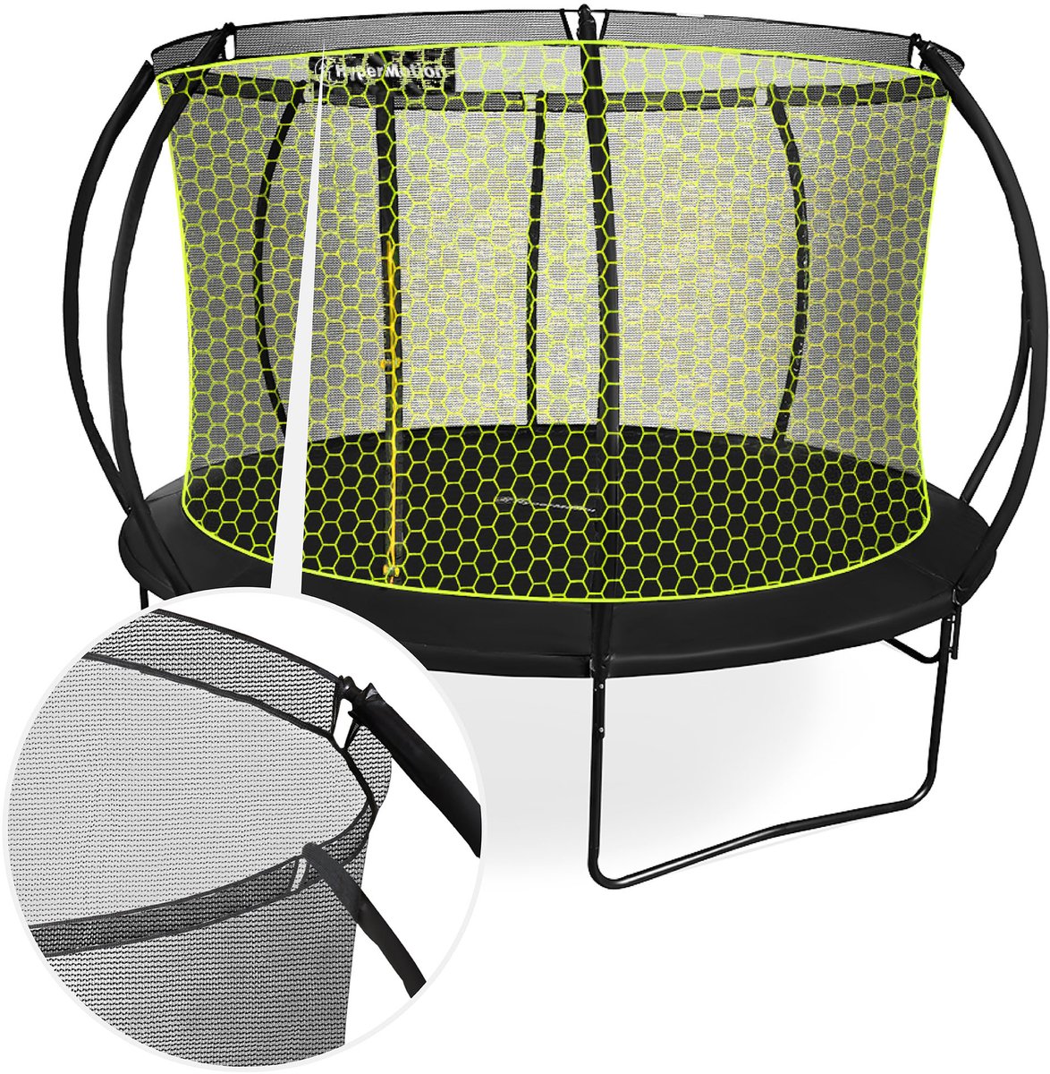 HyperMotion Kindertuintrampoline 3+, trampoline met ladder en binnennet voor huis en tuin, kinderspeelplaats, kindertrampoline, dubbele poten, 366 cm, 12 ft — afbeelding 2