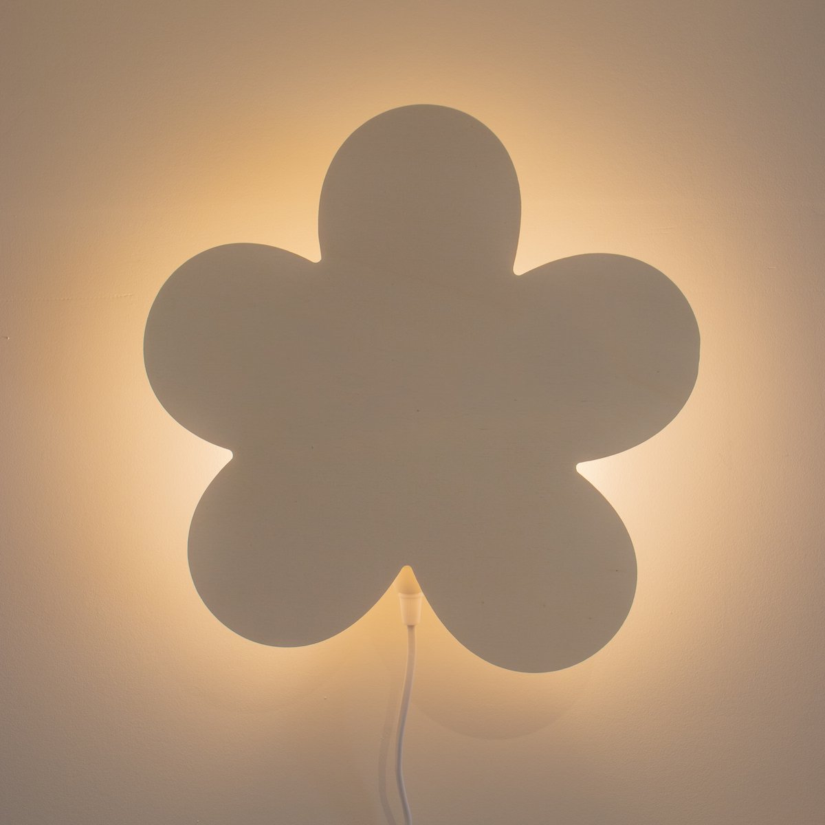 Houten wandlamp ~ Bloem