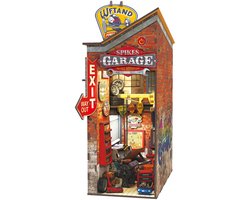 Nook Land – Vintage garage boekenkastdecor – LED – houten model