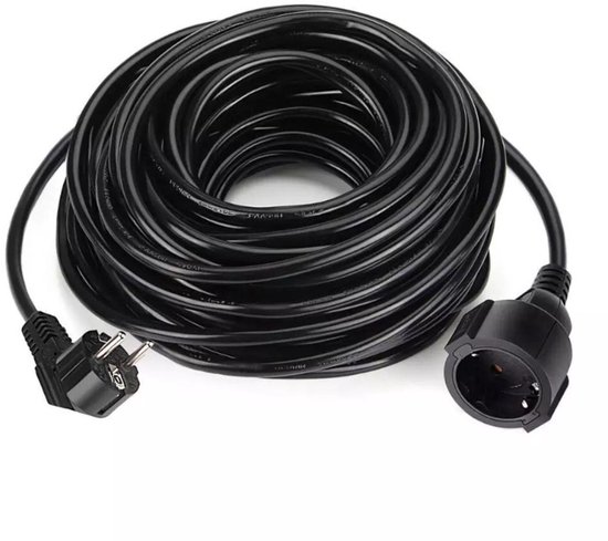 Câble de rallonge noir 2m - câble d'alimentation d'une longueur de 2 mètres pour usage intérieur
