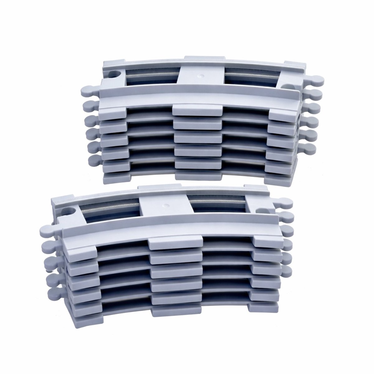 Uniblocks - Treinrails Bocht - lichtgrijs – 12 stuks