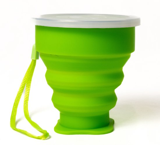 Beker - Opvouwbare beker - Drink Beker - Vakantie - Water - Siliconen - 288ML - Groen van Cherishtime — afbeelding 2