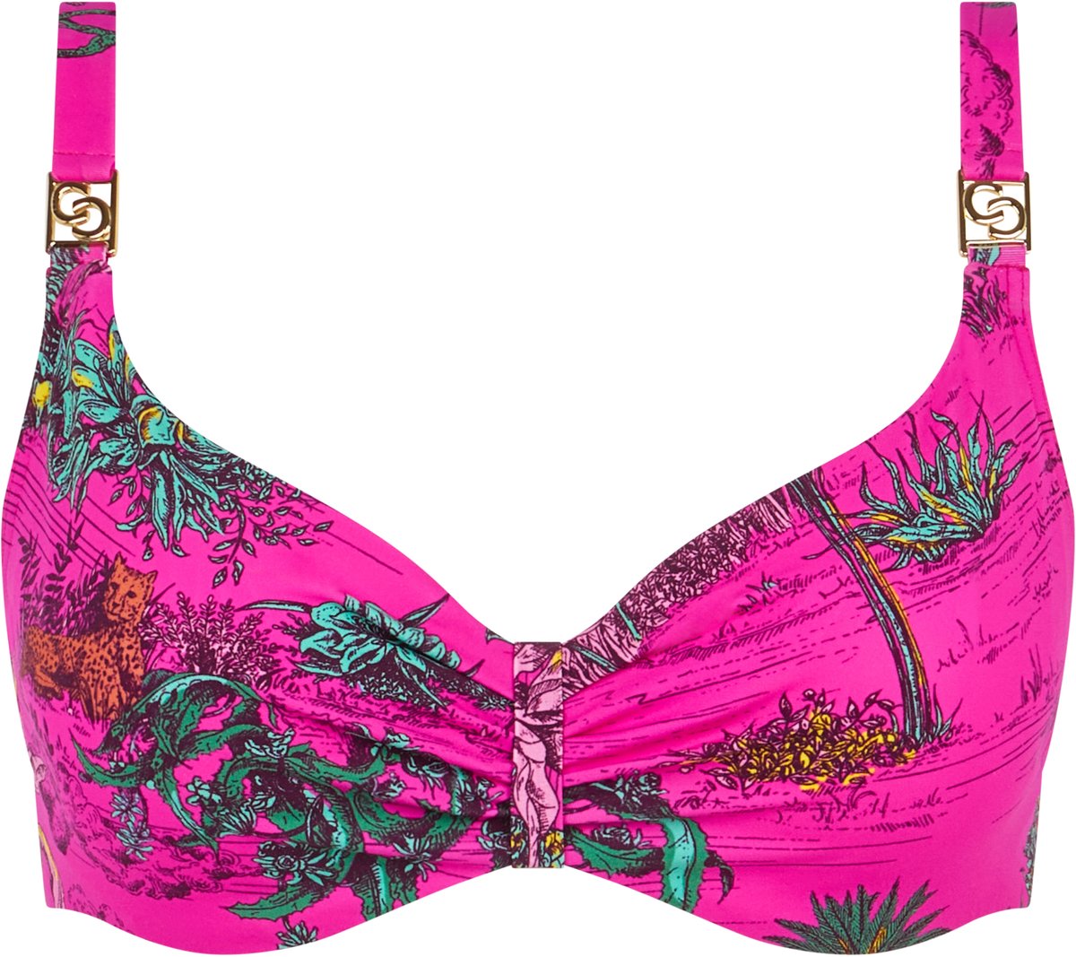 Chantelle Sauvage - niet-voorgevormde bikinitop - pink jungle - C17UM0-A10 Roze