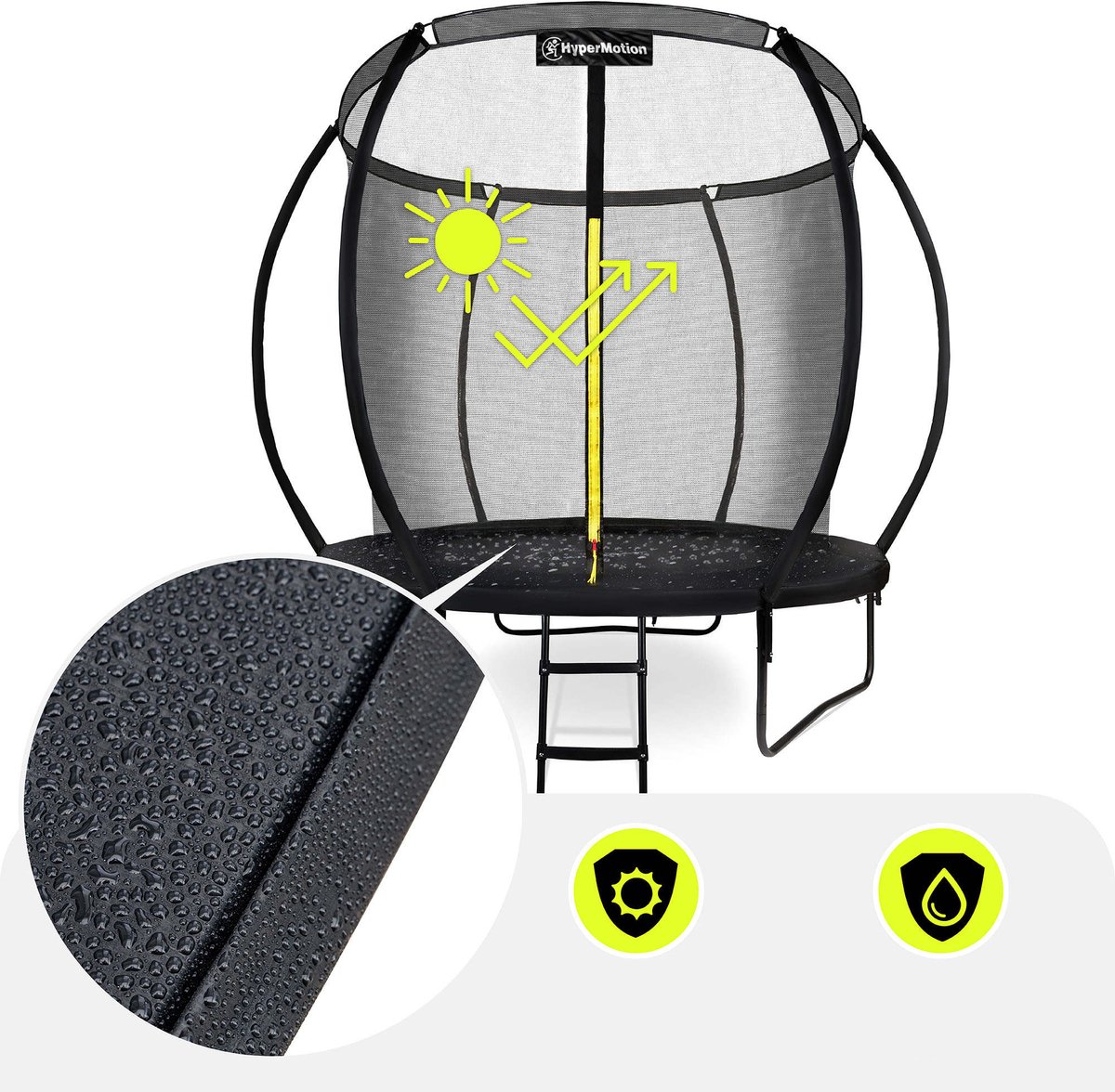 HyperMotion Kindertuintrampoline 3+, trampoline met ladder en binnennet voor huis en tuin, kinderspeelplaats, kindertrampoline, dubbele poten, 244 cm, 8 ft — afbeelding 19