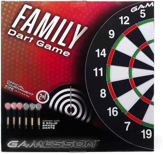 Bex Gamesson Family Dart Game - Dubbelzijdig Dartbord 45,7 cm - Inclusief Messing Dartpijlen - Klassiek Dartspel En Targetspel - Vanaf 8 Jaar van Merkloos — afbeelding 5
