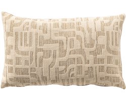 Dutch Decor FABIA - sierkussen 30x50 cm - Sesame - bruin, beige - Inclusief binnenkussen - Luxe kussens voor woonkamer & bank