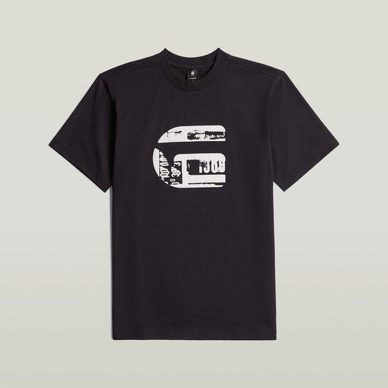 Zwart T-shirt met grote witte 'G' print op de voorkant.