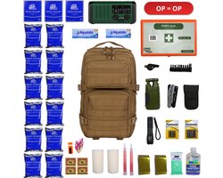 NoodPrepz - Elite noodpakket voor thuis - sterk afgeprijsd! - OP=OP - noodrantsoen voor 72 uur - survivalpakket met hoogwaardige EHBO-kit – overlevingspakket voor oorlog, stroomuitval en evacuatie – compleet pakket volgens advies van de overheid