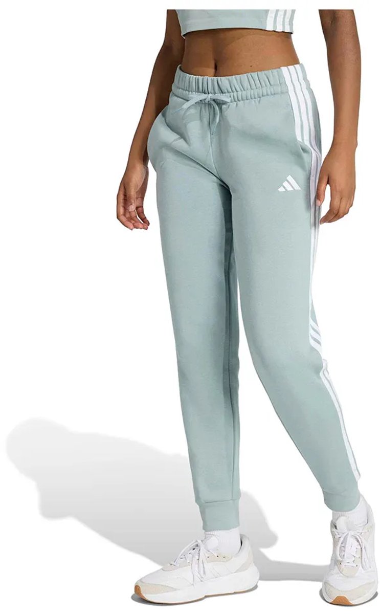 Adidas Essentials 3 Stripes Fleece Slim Joggers M Vrouw Wit