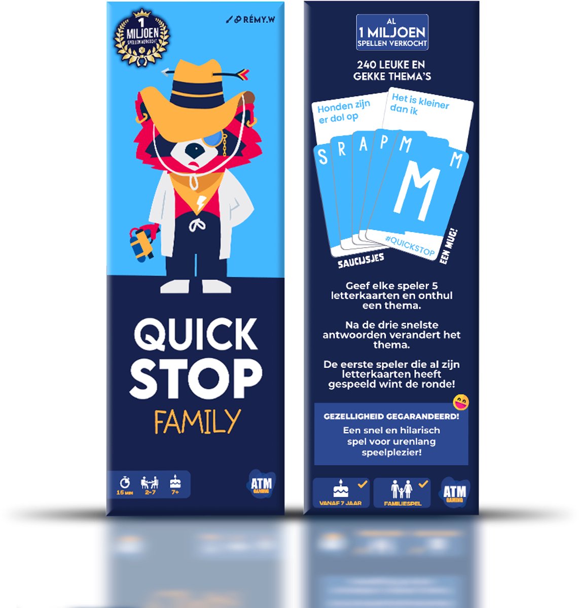 Quickstop Family - ATM Gaming – Kaartspel voor gezin & kinderen – Familiespel met letters en categorieën – 2-7 spelers – vanaf 8 jaar — afbeelding 9