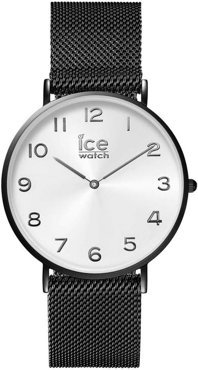 Herenhorloge met RVS Band in Zwart en Zilver - Analoog Kwarts.