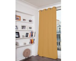MOONDREAM LumenControl™ Totaal Verduisteringsgordijn | Licht+Zonwering | 100% Ondoorzichtig | EU-fabricaat | Fluweel | Oogjes | Geel MC215 |