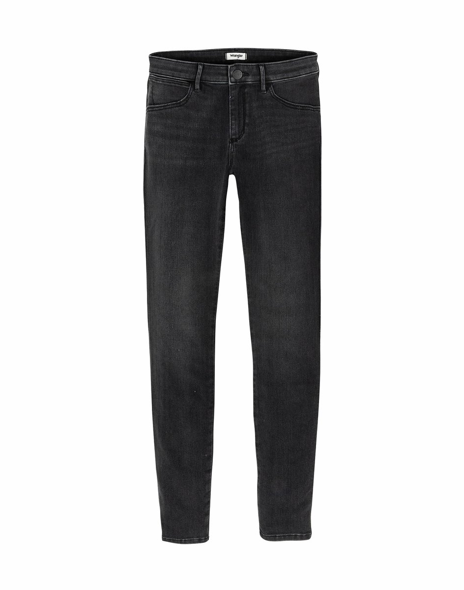 Dames skinny broek Wrangler in Soft Nights Zwart