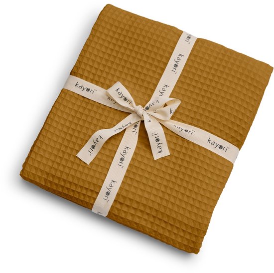 Kayori Goya Plaid Katoen - Deken - 150x220cm - Voor Buiten & Binnen - Goud