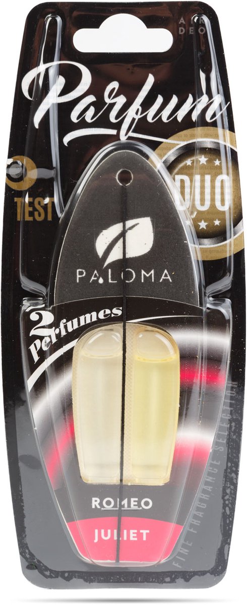 Auto Luchtverfrisser Duo – Romeo & Juliet Geur – 2 x 3 ml Parfum – Werkt tot 6 Weken – Langdurige Romantische Geur voor Auto Interieur 1 Stuks [P07802]
