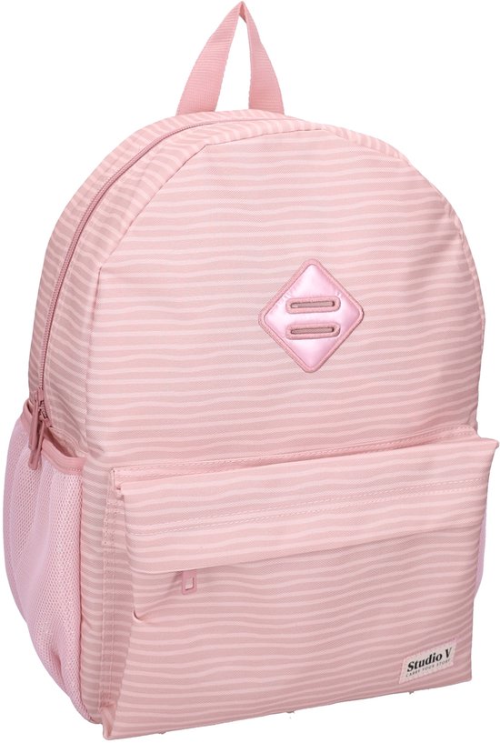 Studio V All Striped Up! - Rugzak - Gevoerd - 13,6 liter - 39 x 29 x 12 cm - Gestreept - Roze