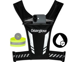 GearGlow® Running Vest - Waterdicht Reflecterend Hardloopvest met Telefoonhouder en Reflectieband