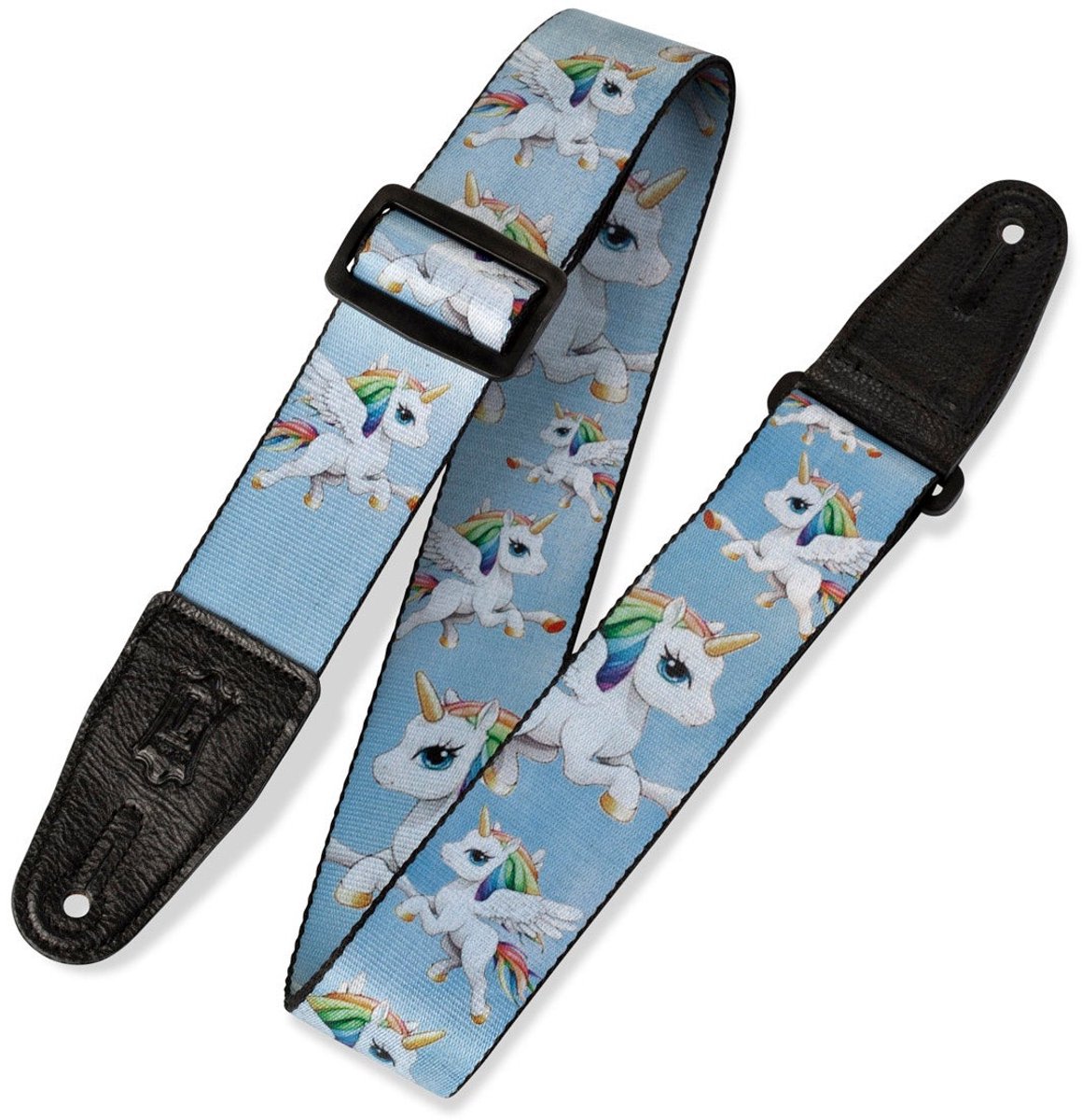 Levys Leathers MPS2-132 polyester gitaarband met print - eenhoorns