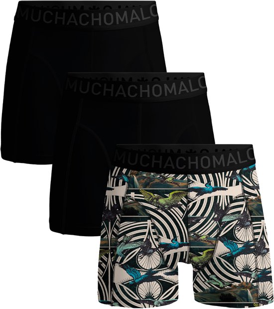 MUCHACHOMALO 3-PACK SOLID - Boxershort - black/zwart